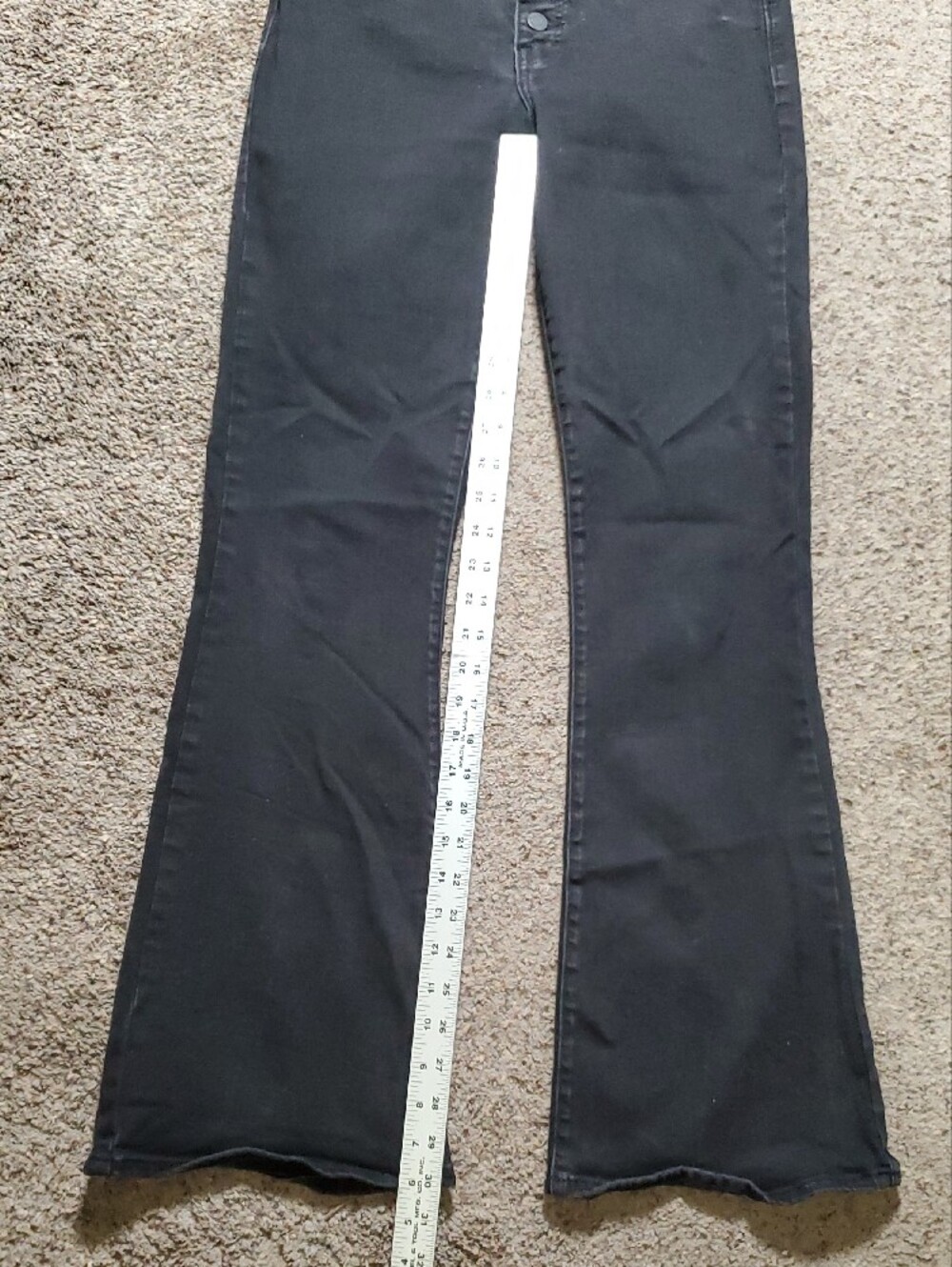 Lucky Brand Women's Black Button-Fly Stevie High Rise Flare Jeans Size 8 - Picture 3 of 13